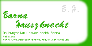 barna hauszknecht business card